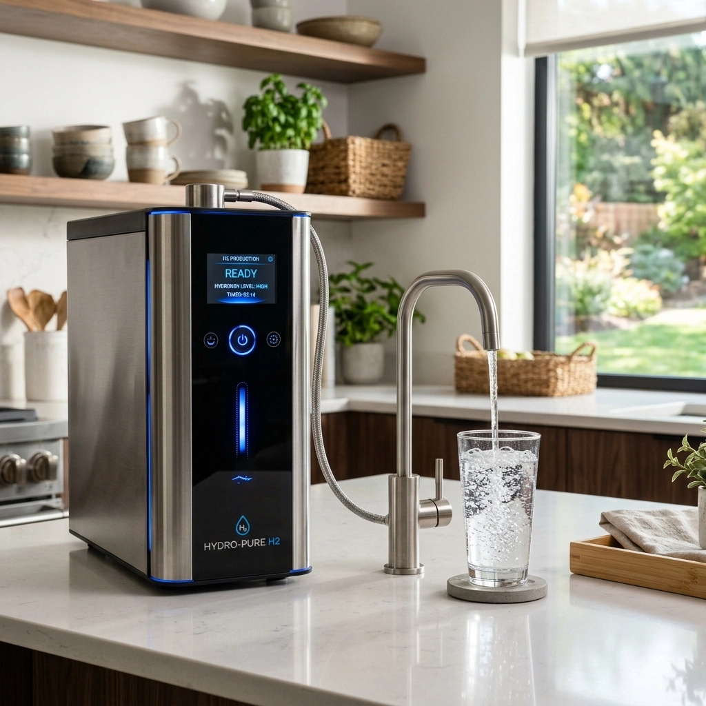 Modern hydrogen water system in a luxury home