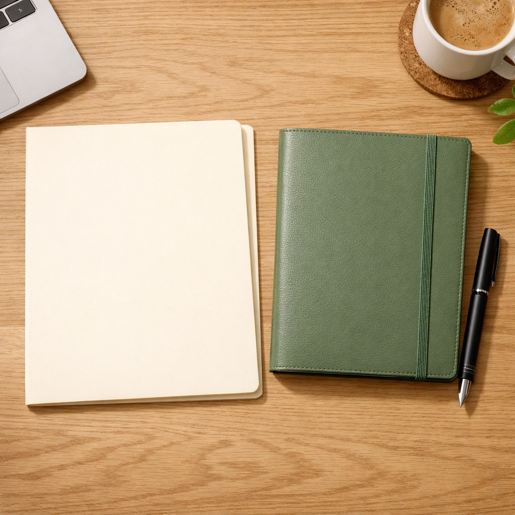 SF-86 divorce reporting folders and professional stationery on an organized office desk.