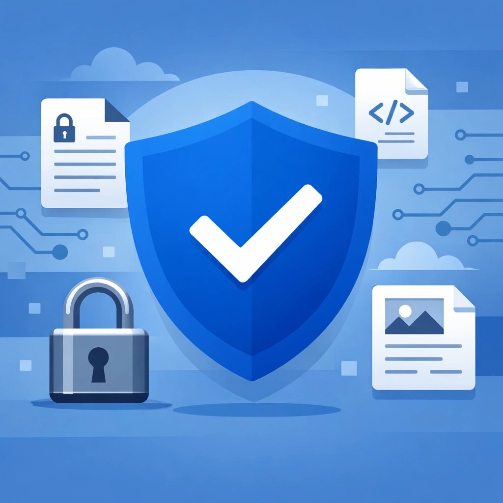 Security shield and padlock representing encrypted data protection for secure virtual tax filing.