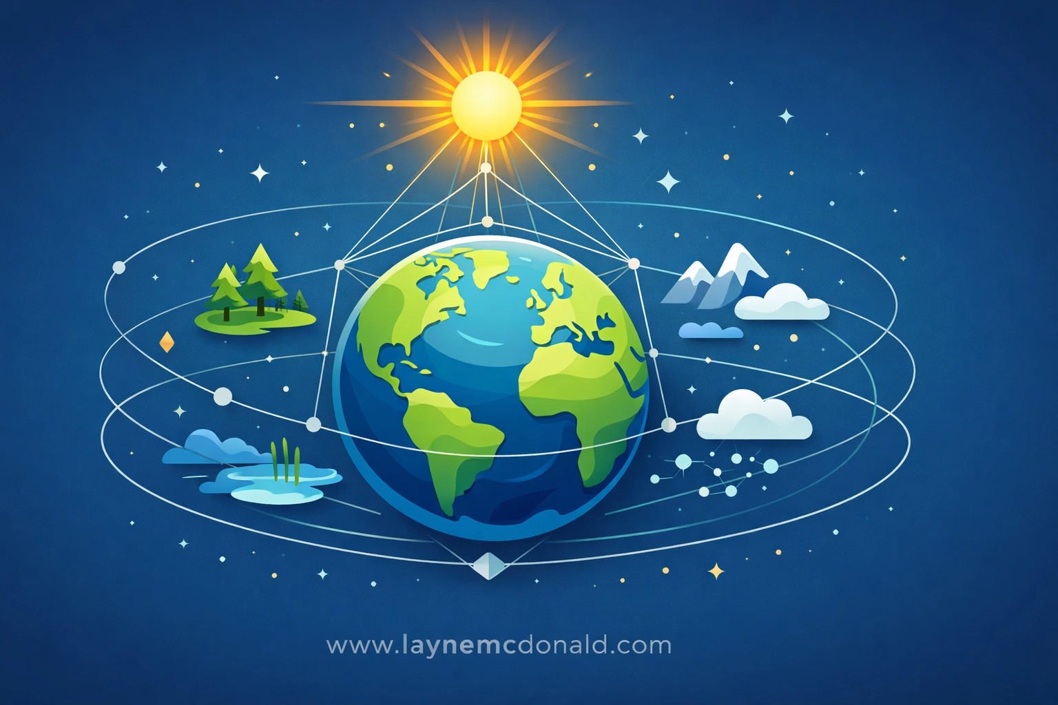 Earth connected to the sun illustrating biblical stewardship of God's creation and ecosystems