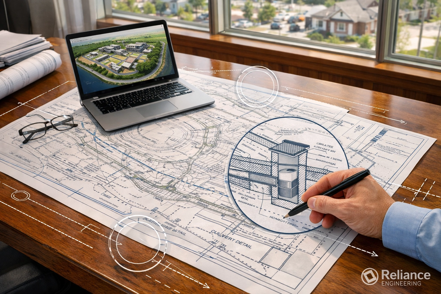 Civil engineering plans and 3D site models for an Ontario municipal zoning amendment review.