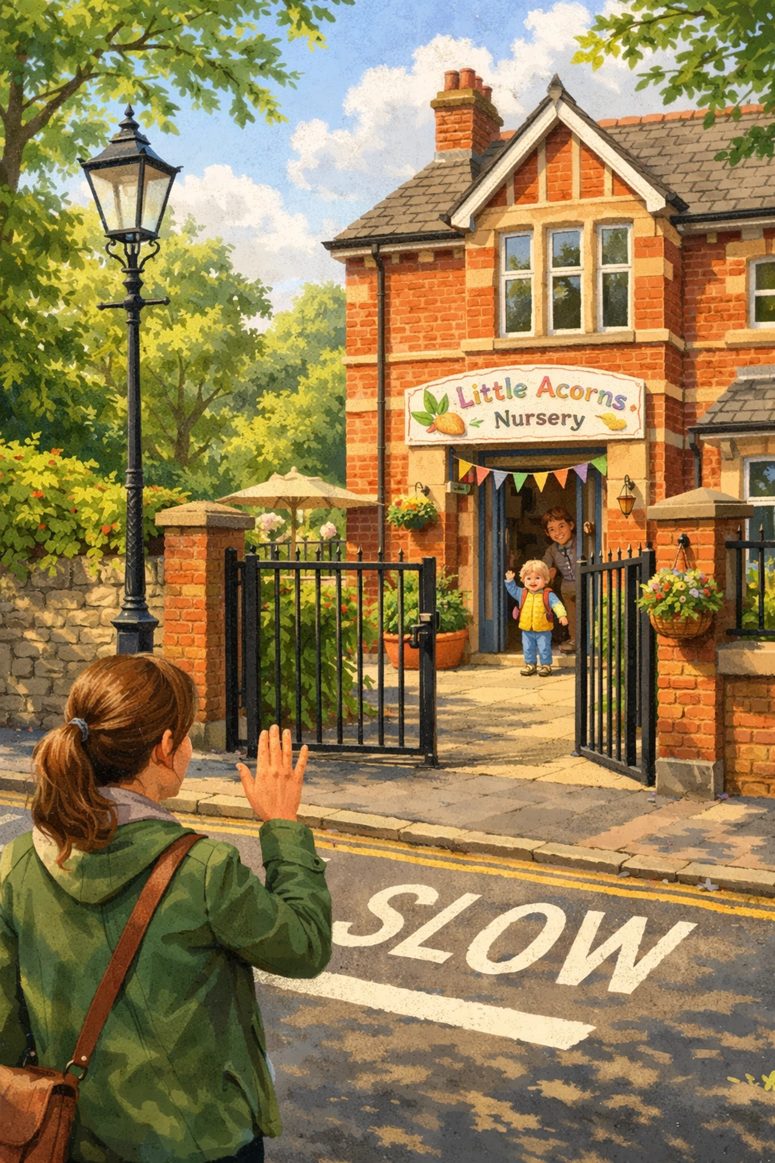 Secure Victorian nursery entrance in a Bristol suburb, showcasing professional safeguarding for local pre-schools.