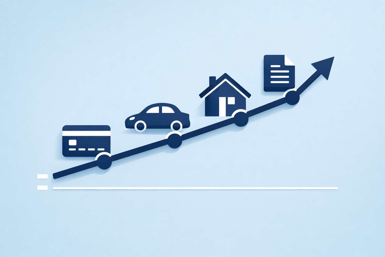 Gráfica de crecimiento mostrando diversificación de crédito y aumento de score