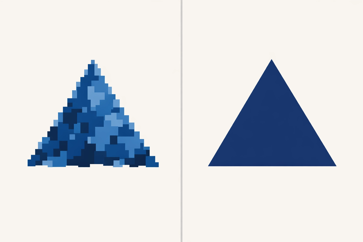 Comparison showing low-quality pixelated compression versus professional, high-definition video online.