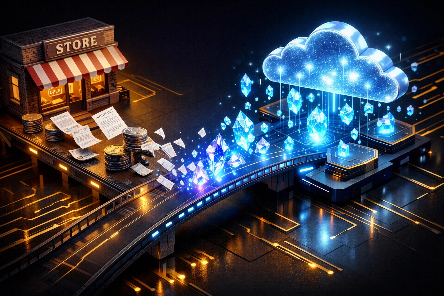 Traditional invoices transforming into receivables tokens to reduce merchant interchange fees through Web3 global payments.