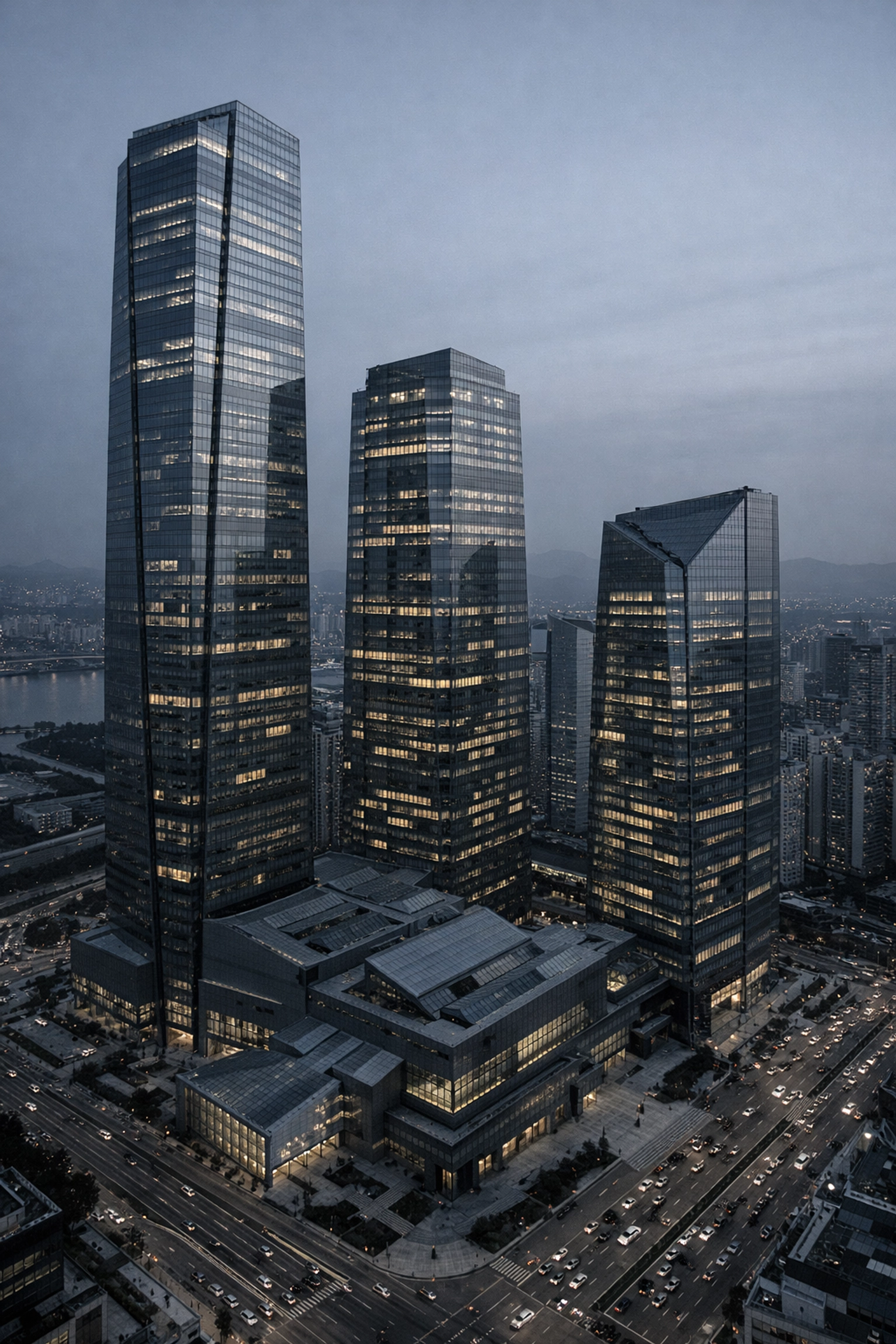 IFC Seoul office towers at twilight representing Toronto firms expanding into South Korean markets.