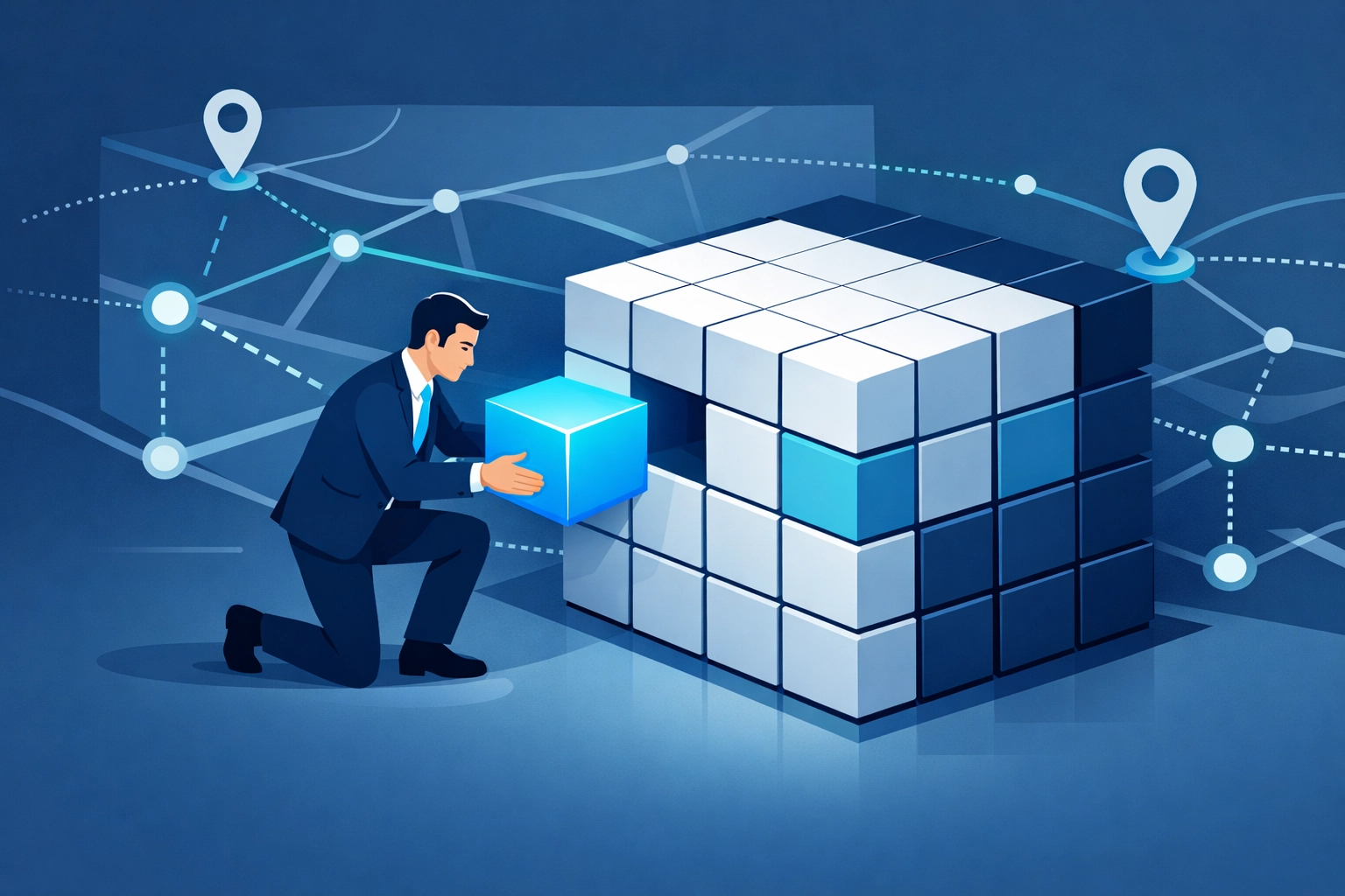 Illustration of professional organizing structured data for local SEO and business citations.