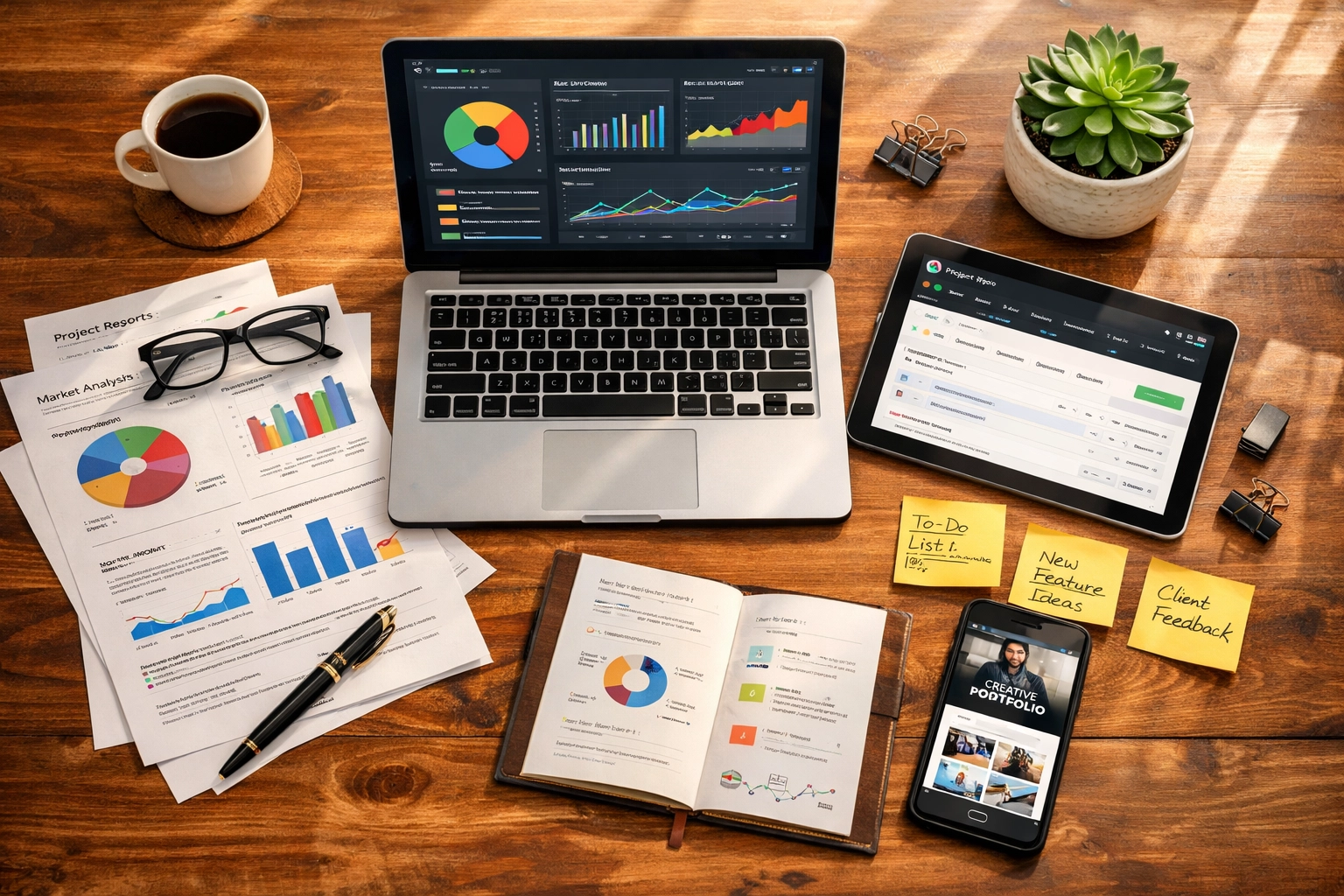 Data science portfolio workspace with GitHub projects and analytics dashboards
