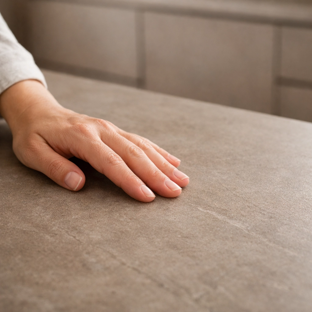 Matte-finish stone countertop showing durability and easy maintenance