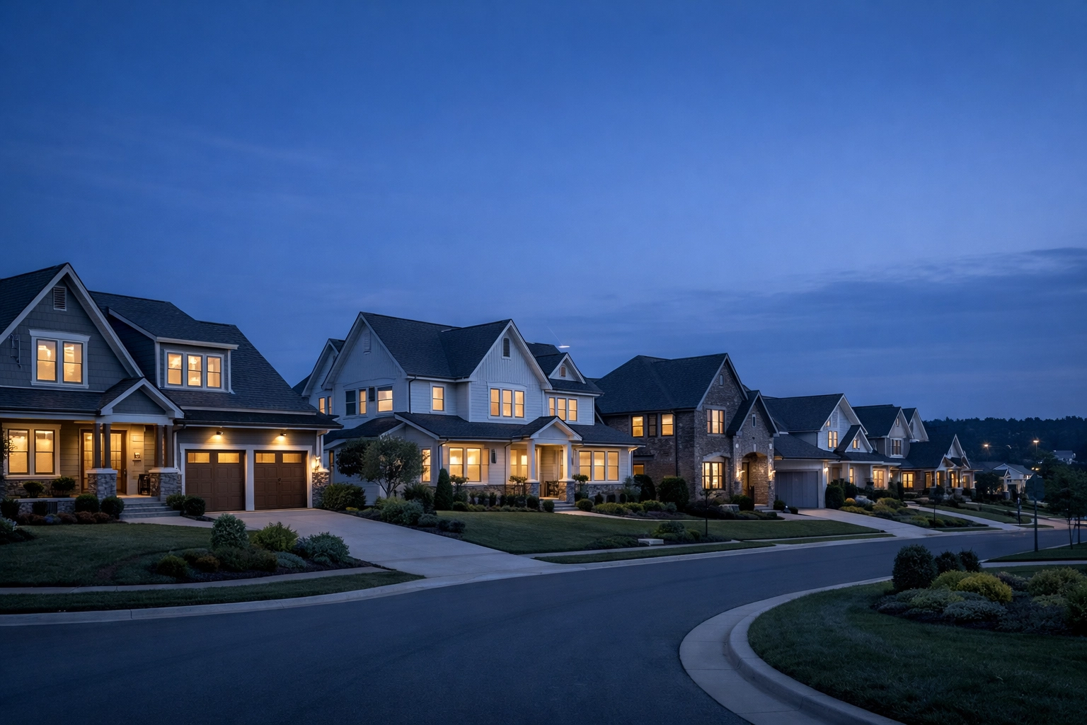 High-end North Carolina suburban homes showing market demand for residential home service businesses.