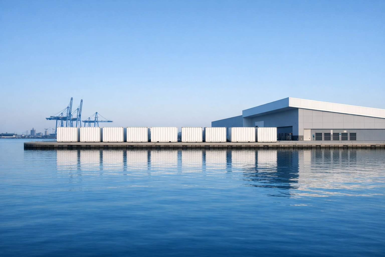 Industrial port and shipping containers in Mobile, Alabama, highlighting maritime sector growth.