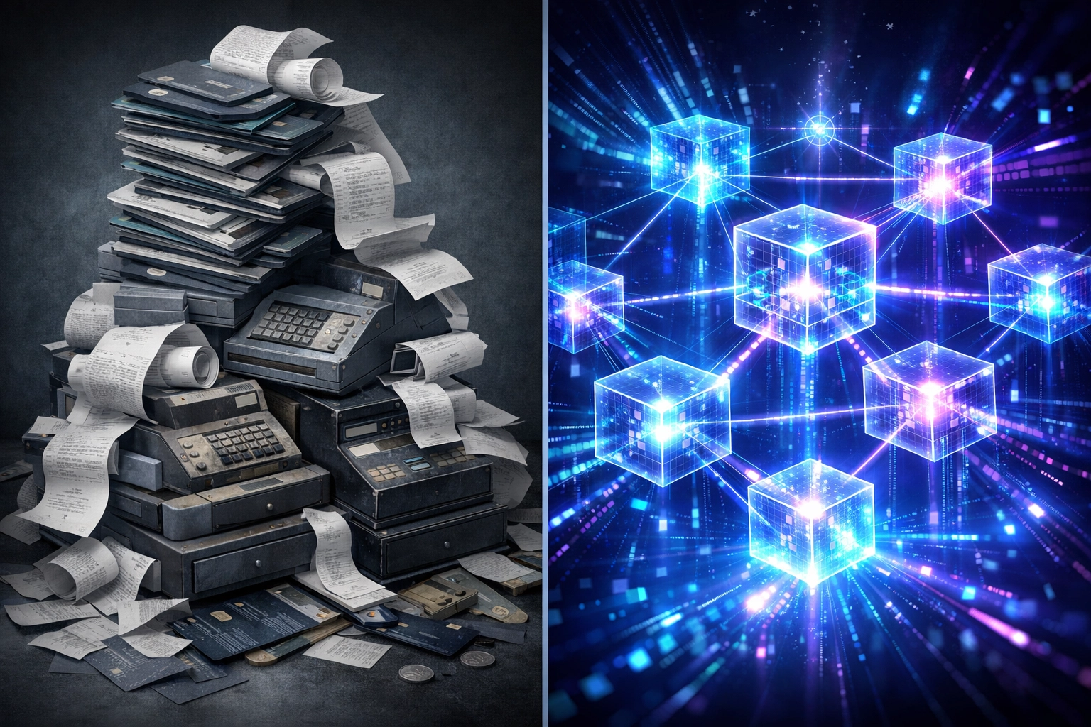 Traditional payment processing versus blockchain Web3 payment infrastructure comparison