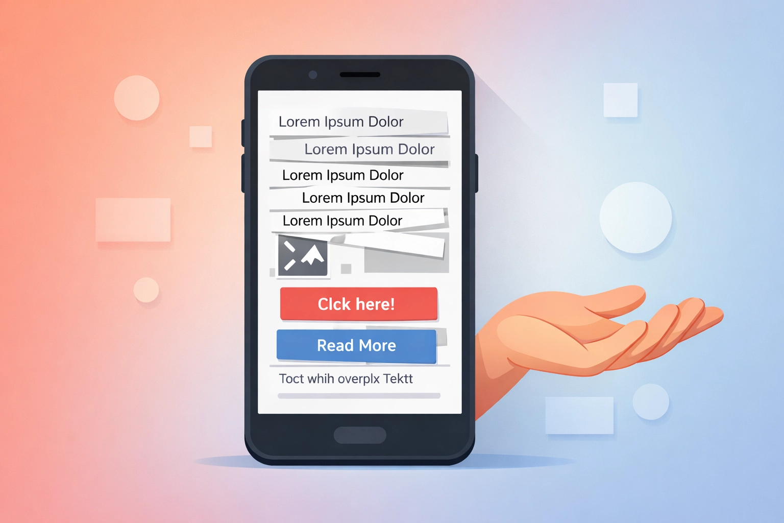Non-responsive mobile website with broken layout causing user frustration and high bounce rates