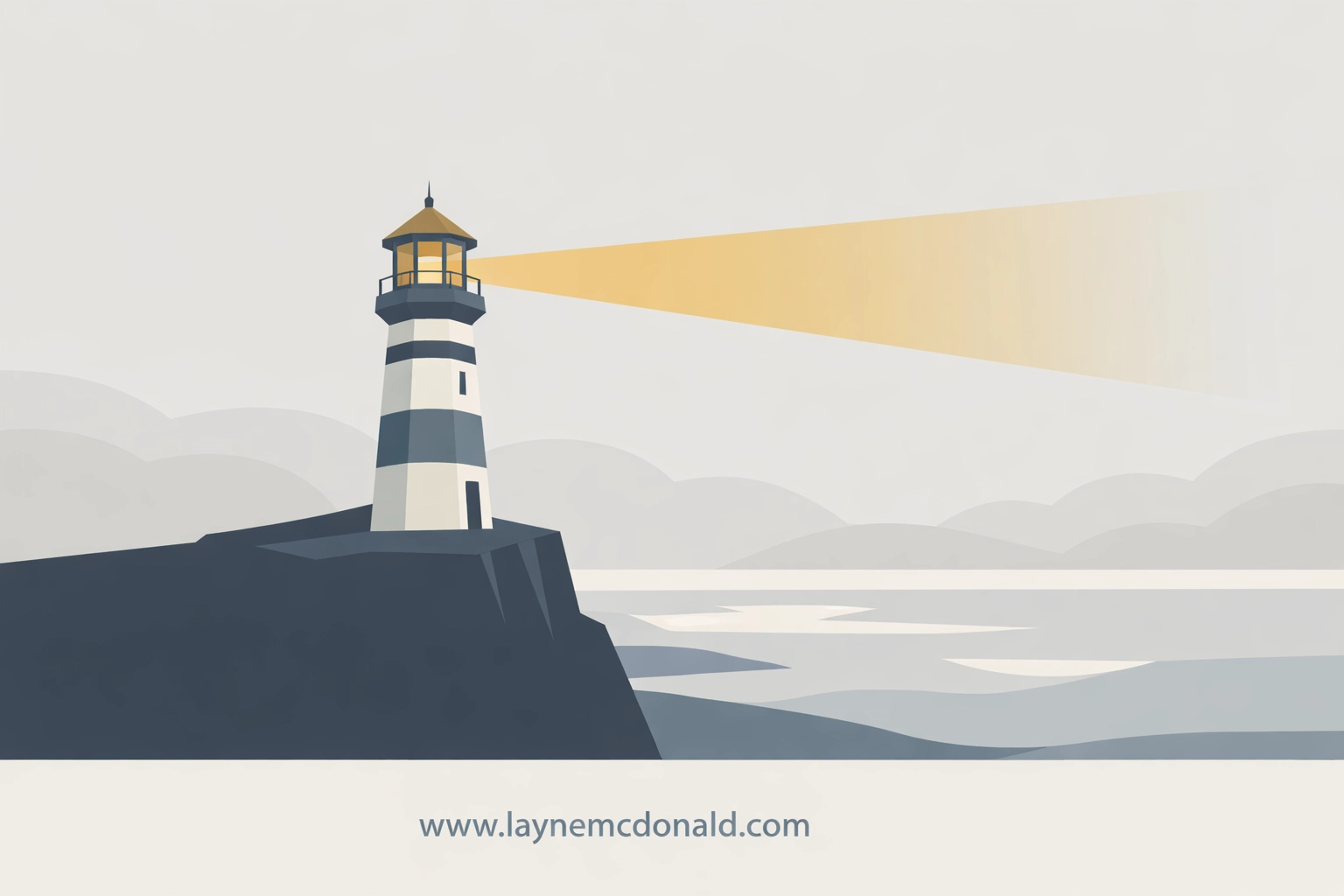 A minimalist lighthouse illustration representing leadership guidance and identifying church culture red flags.