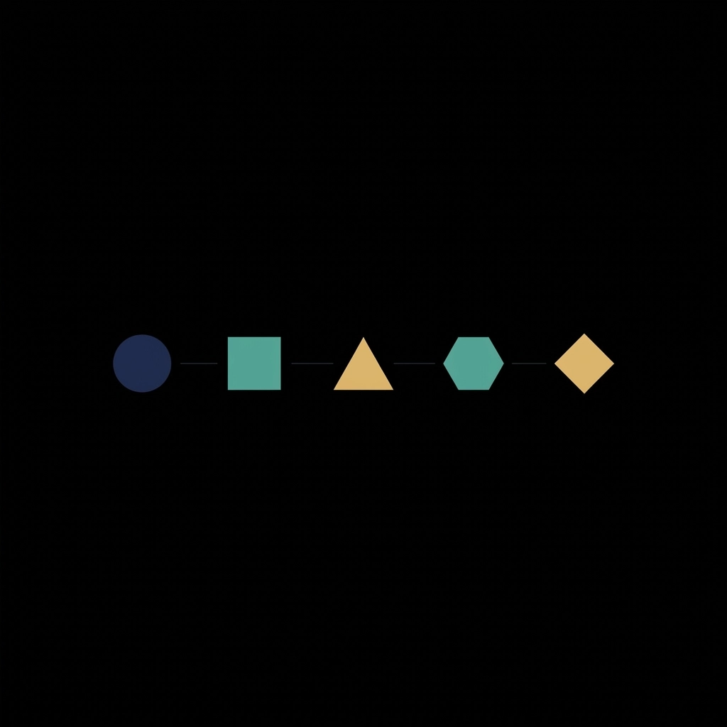 Abstract shapes symbolizing diverse client logos, representing trust and partnership in B2B business relationships.