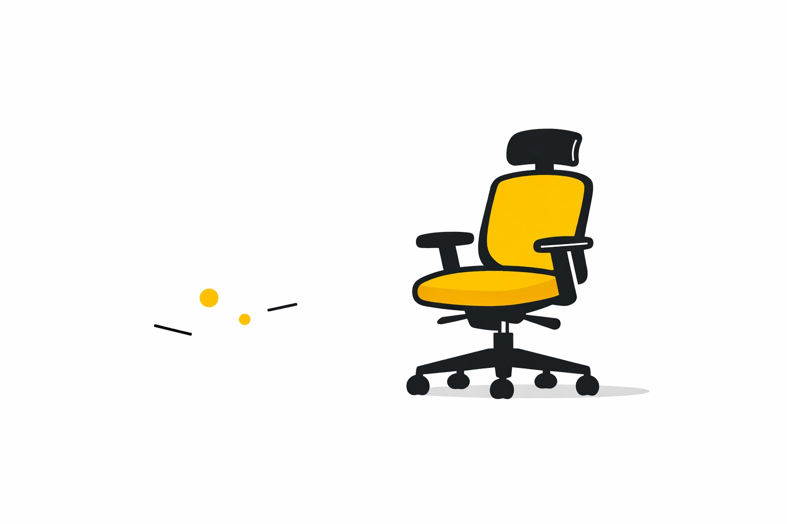 Minimalist yellow office chair representing low HRIS adoption and an underutilized workspace.