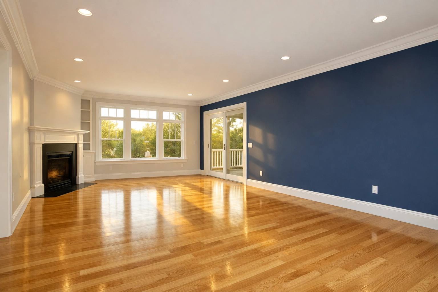 Deeply cleaned living room showcasing move-in eco-friendly house cleaning Natick MA results.