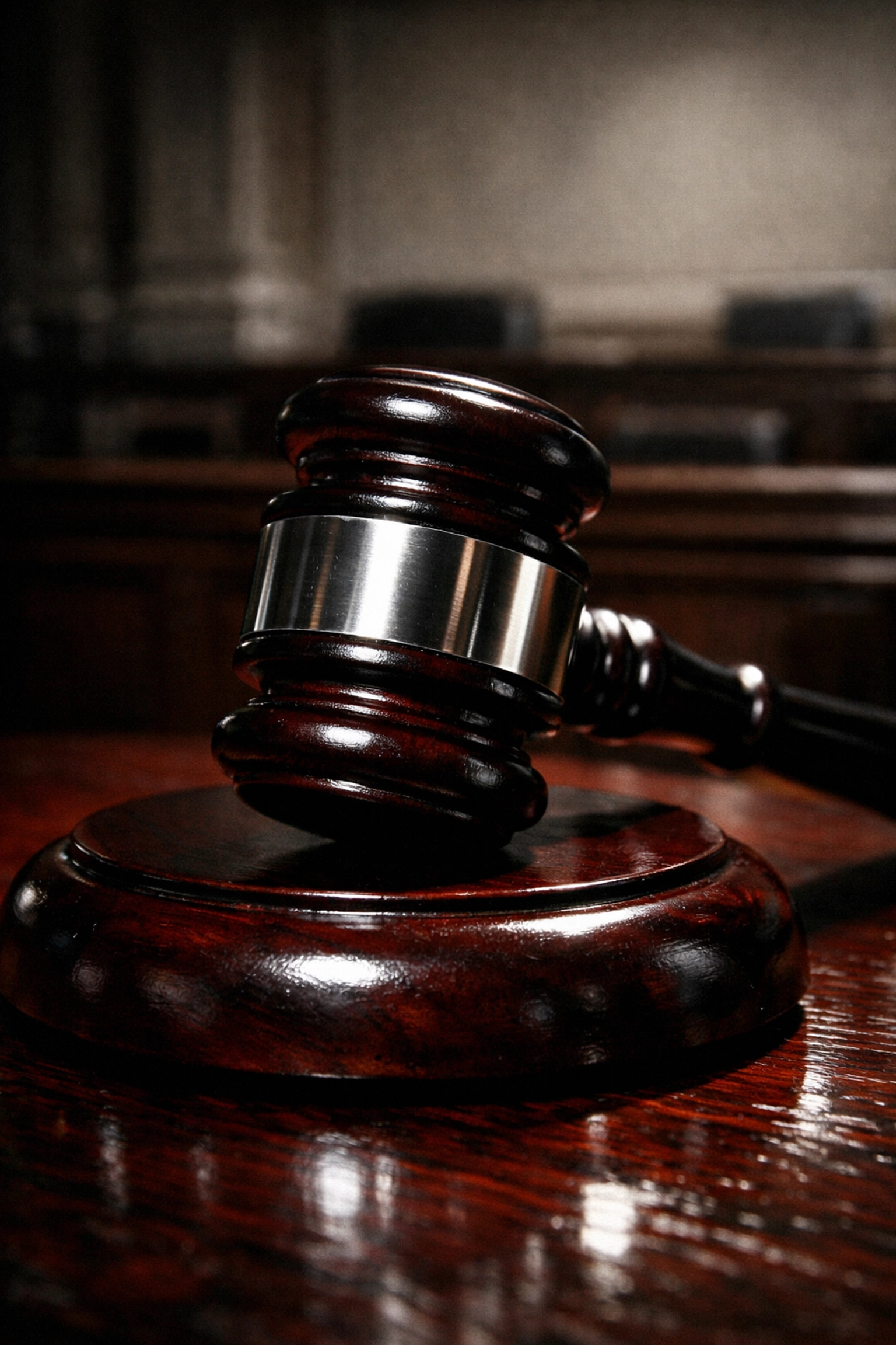 A wooden gavel in a courtroom representing the legal challenge to Quebec's Bill 21 secularism law.