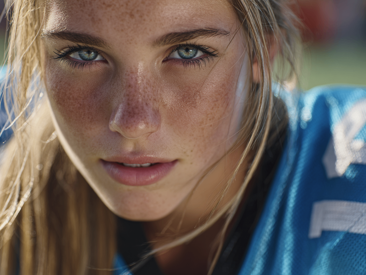 Focused Female Athlete Close-Up