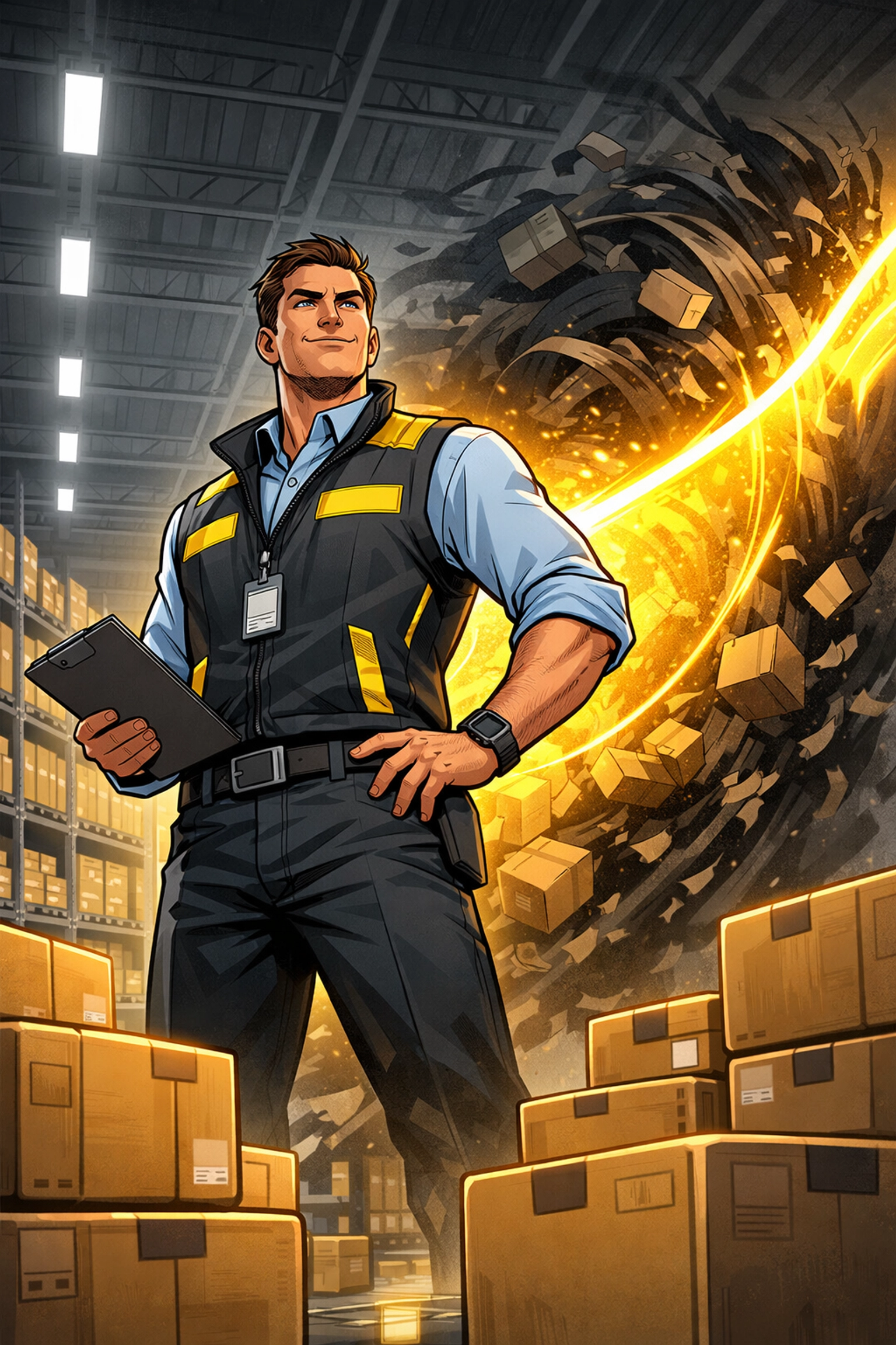 Expert logistics management in a clean warehouse representing professional Amazon FBA prep and 3PL services.