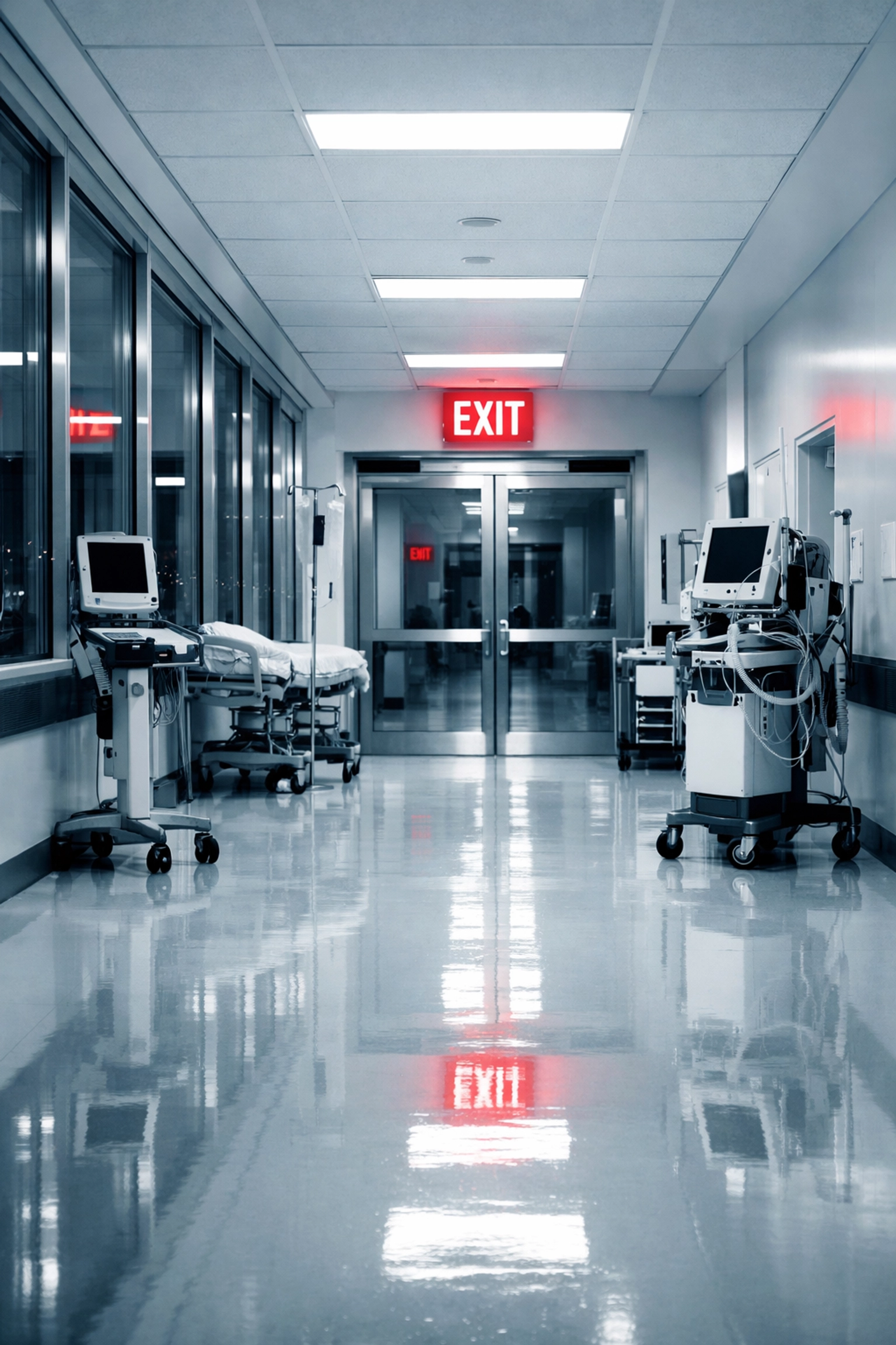 Empty hospital corridor in Vaudreuil-Soulanges facing critical healthcare staffing shortage