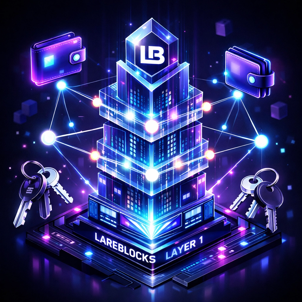 LareBlocks Layer 1 blockchain infrastructure with self-custody wallet security features