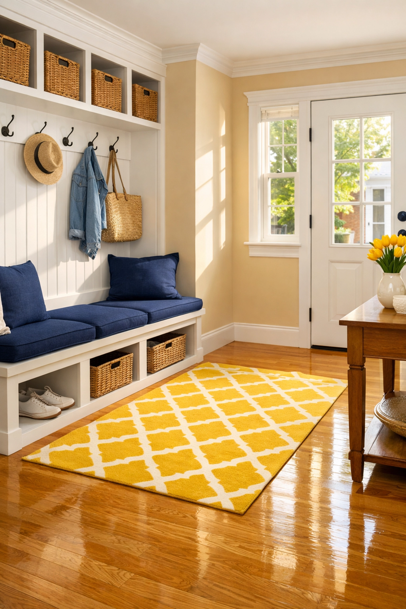 A guest-ready North Cambridge home entryway following a comprehensive move-out cleaning Cambridge service.