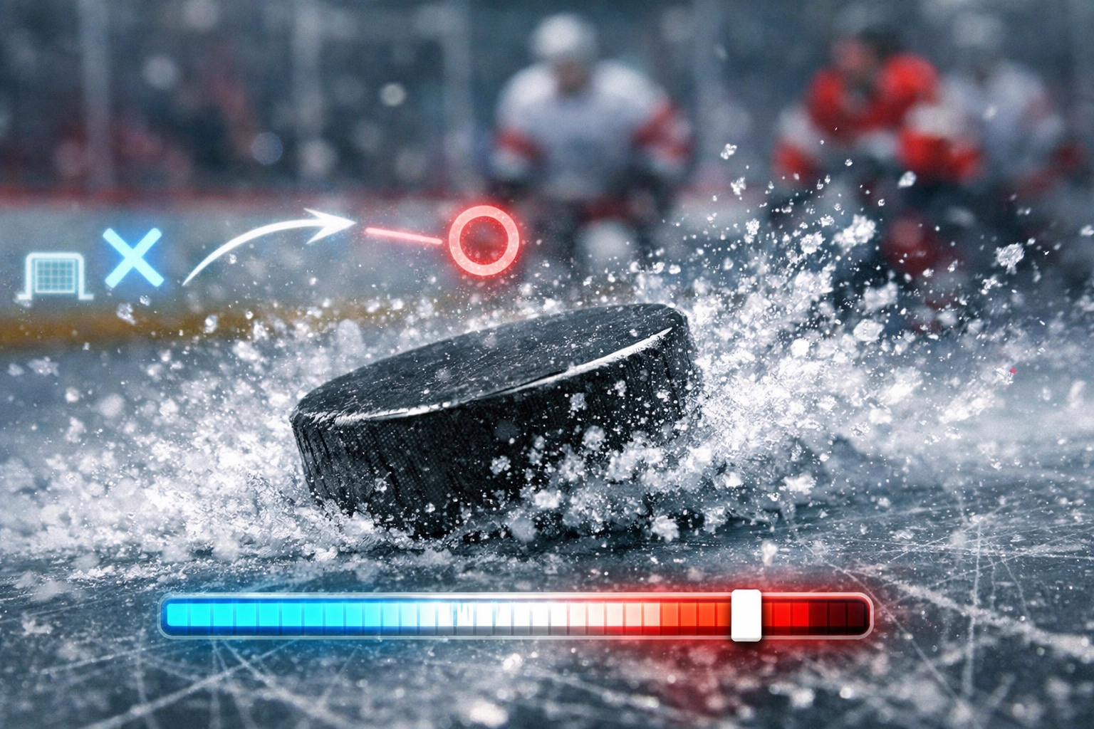 NHL hockey analytics puck graphic showing tactical trends for professional hockey betting picks.