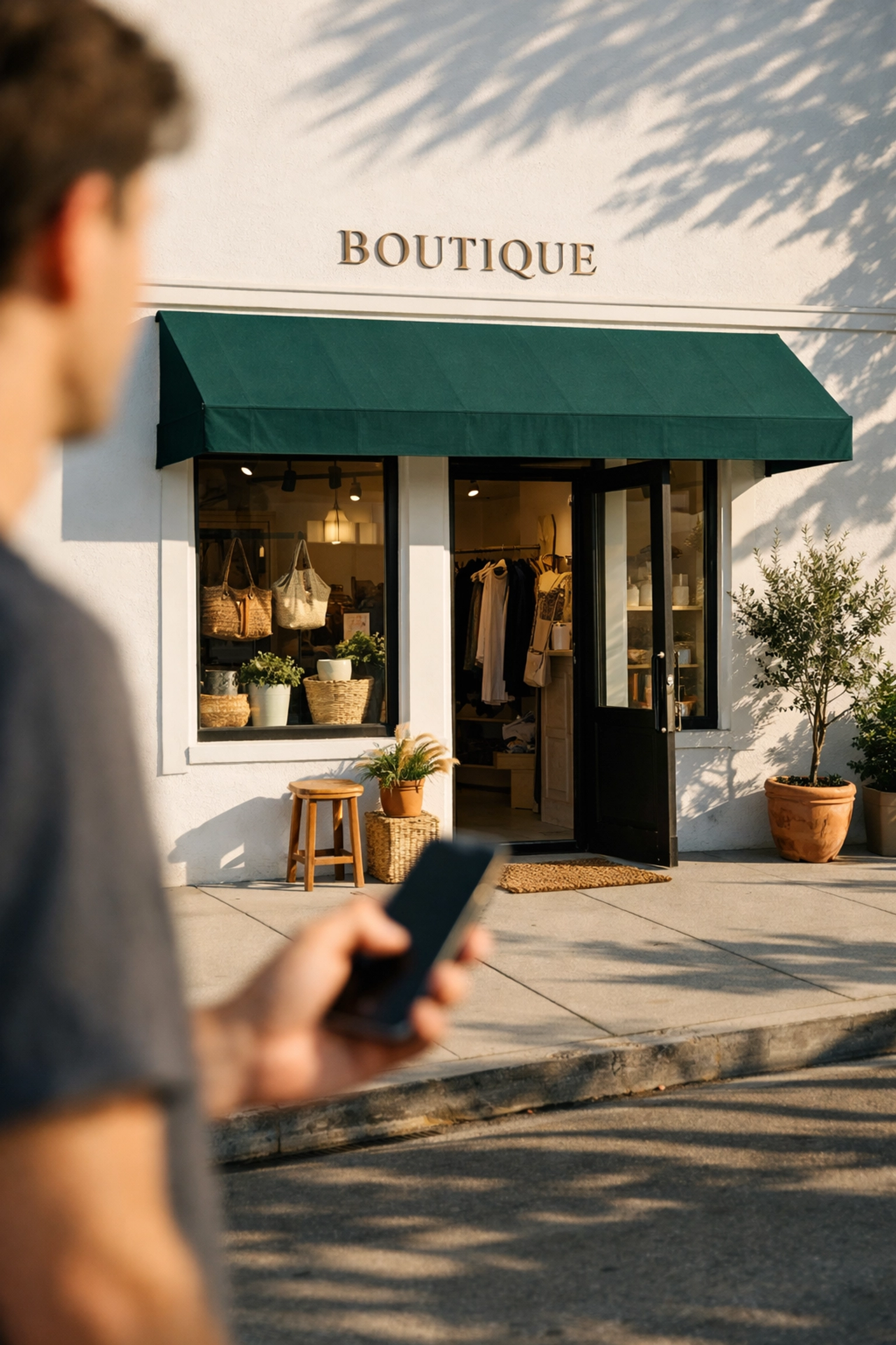 Local business owner optimizing a Google Business Profile to attract customers to their physical storefront.