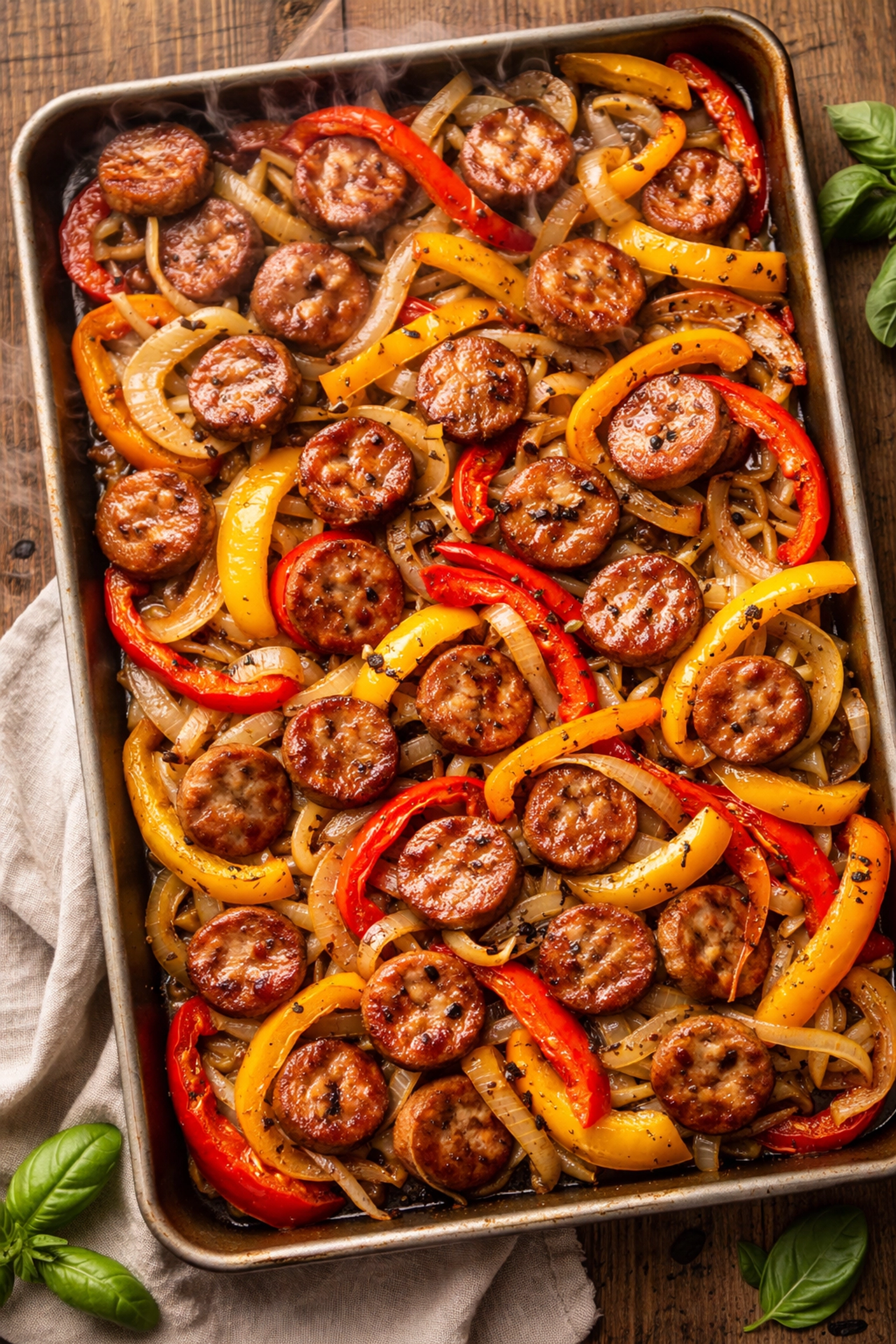 5-Ingredient Sheet Pan Italian Sausage & Peppers Roasted sausage and peppers