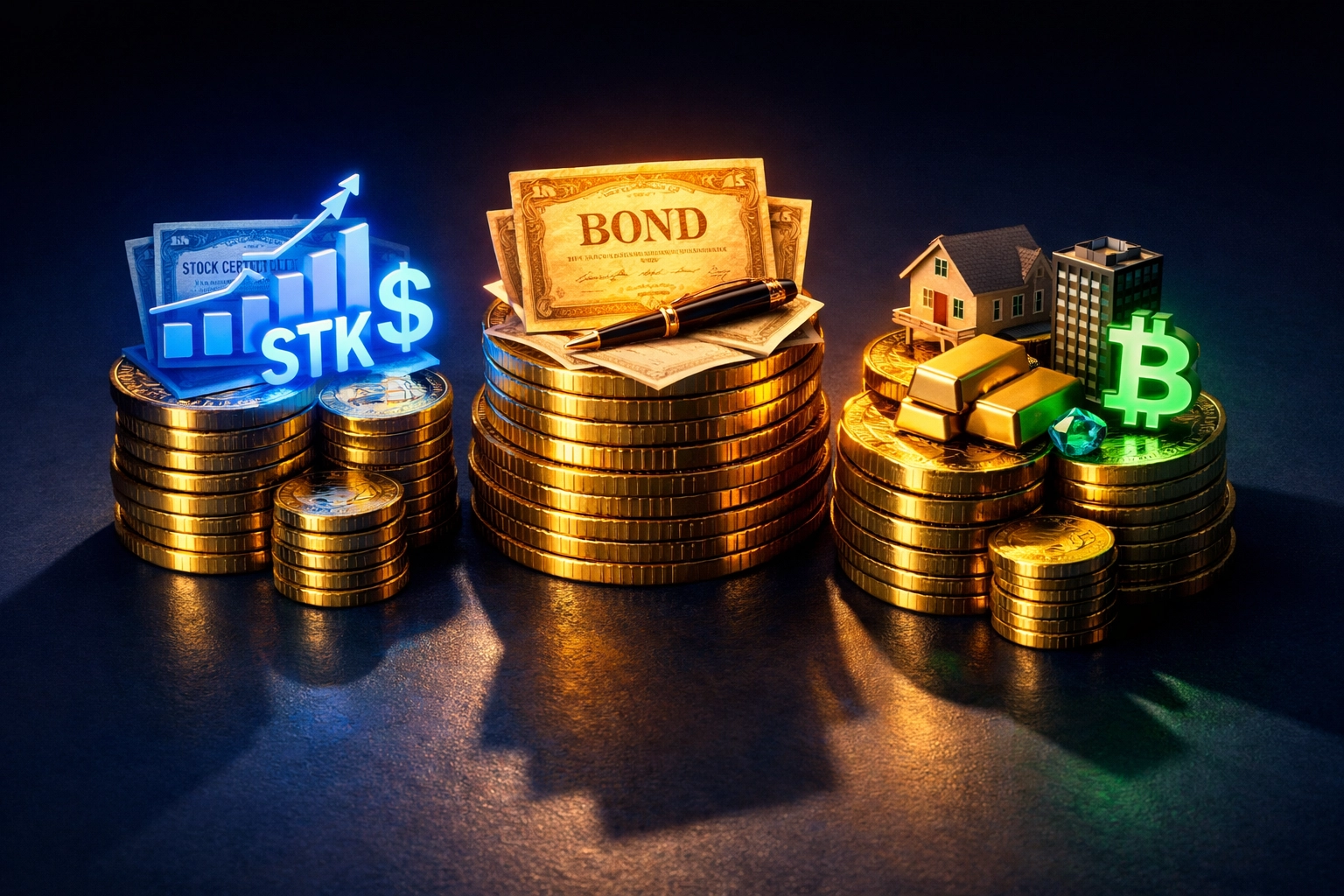 40/30/30 portfolio allocation showing equities, bonds, and alternative investments