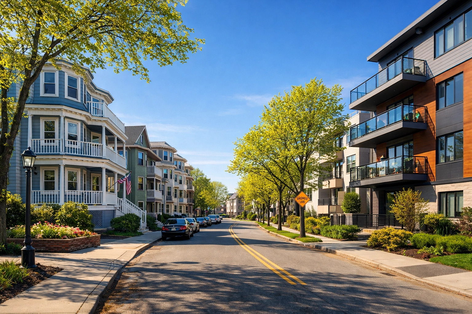 Quiet residential street in North Cambridge near homes served by local house cleaning Cambridge MA teams.
