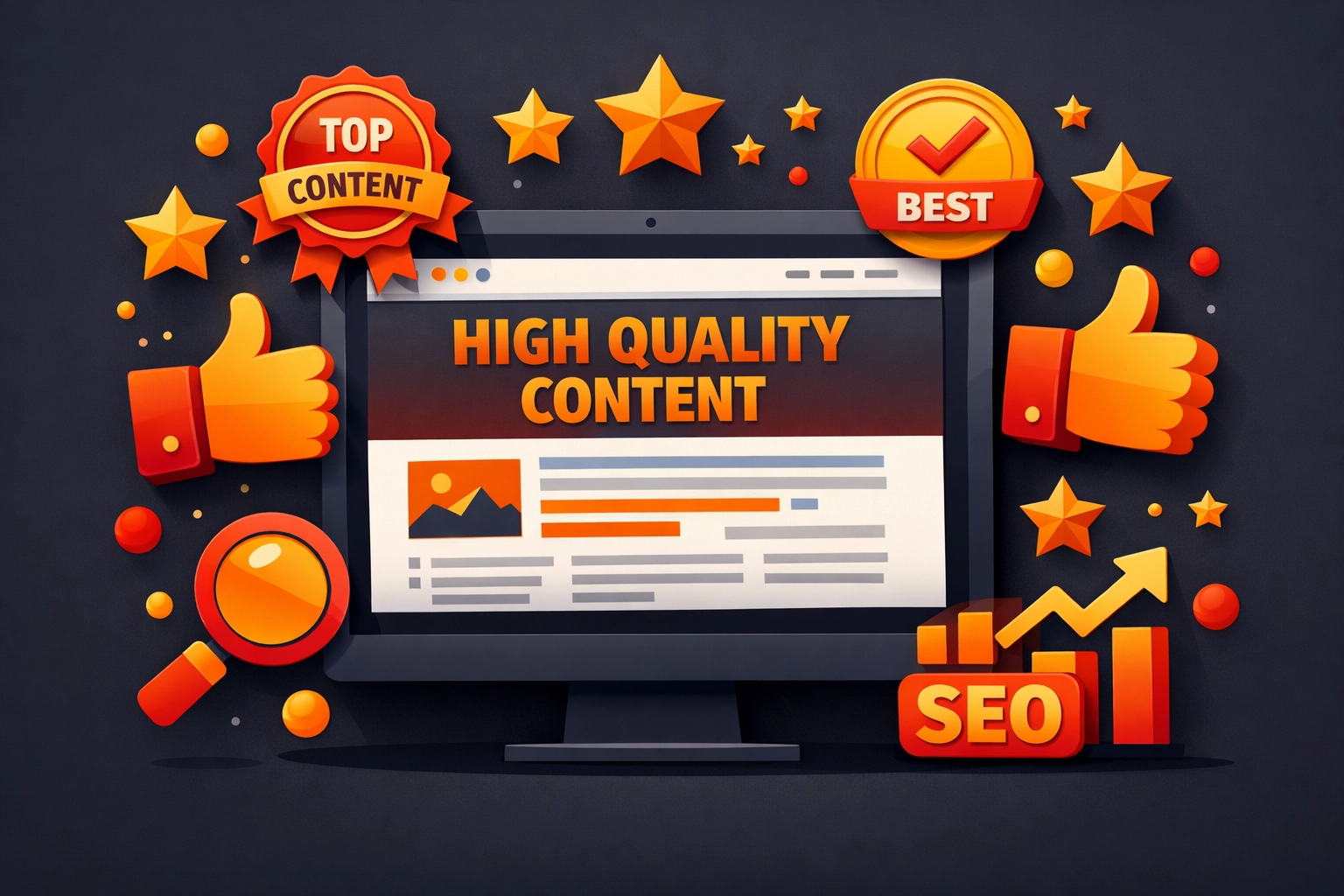 Quality website content with engagement signals attracting Google search visibility
