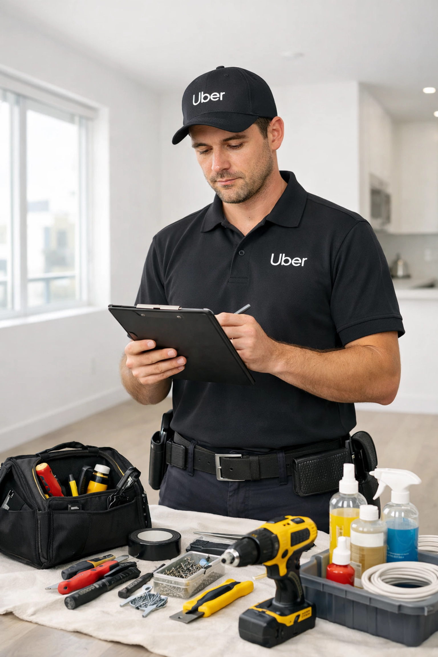 Dedicated make-ready technician reviewing apartment turnover checklist