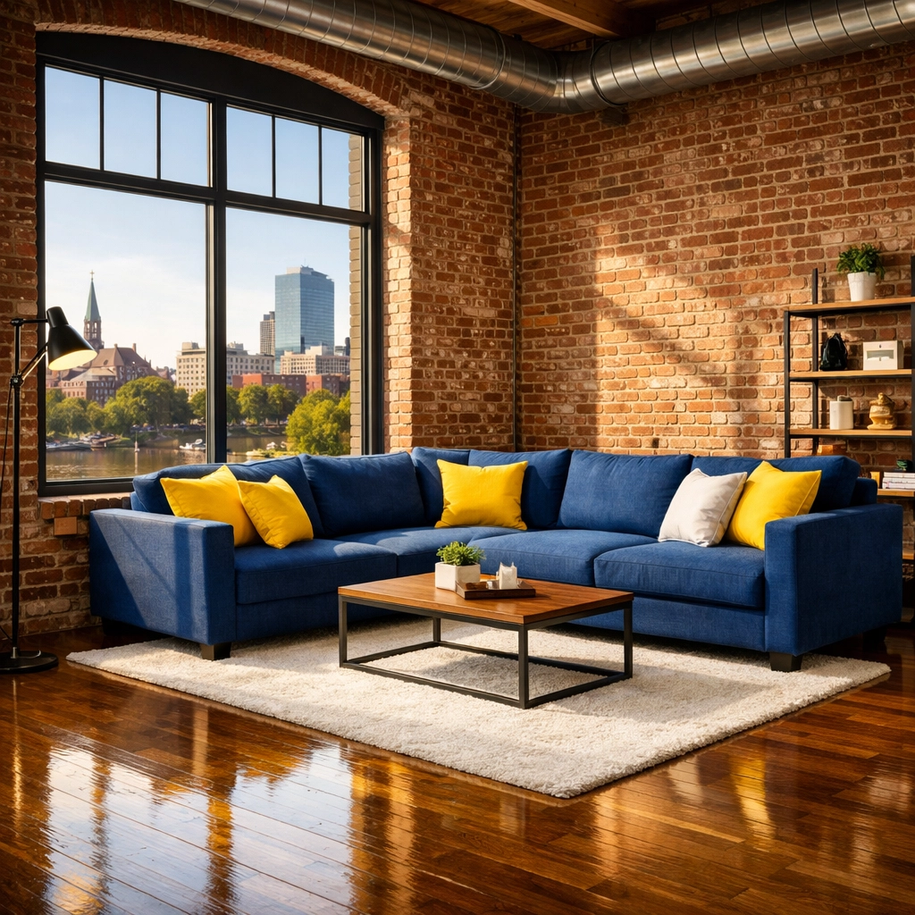 A spotless modern loft in the Worcester Canal District after a professional deep cleaning Worcester service.