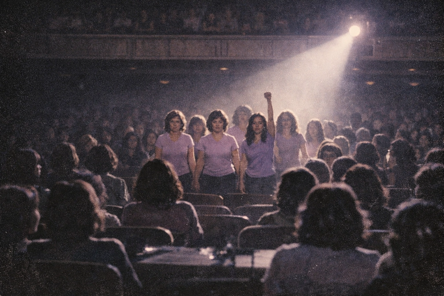 Lavender Menace activists emerging at Second Congress to Unite Women 1970 protest