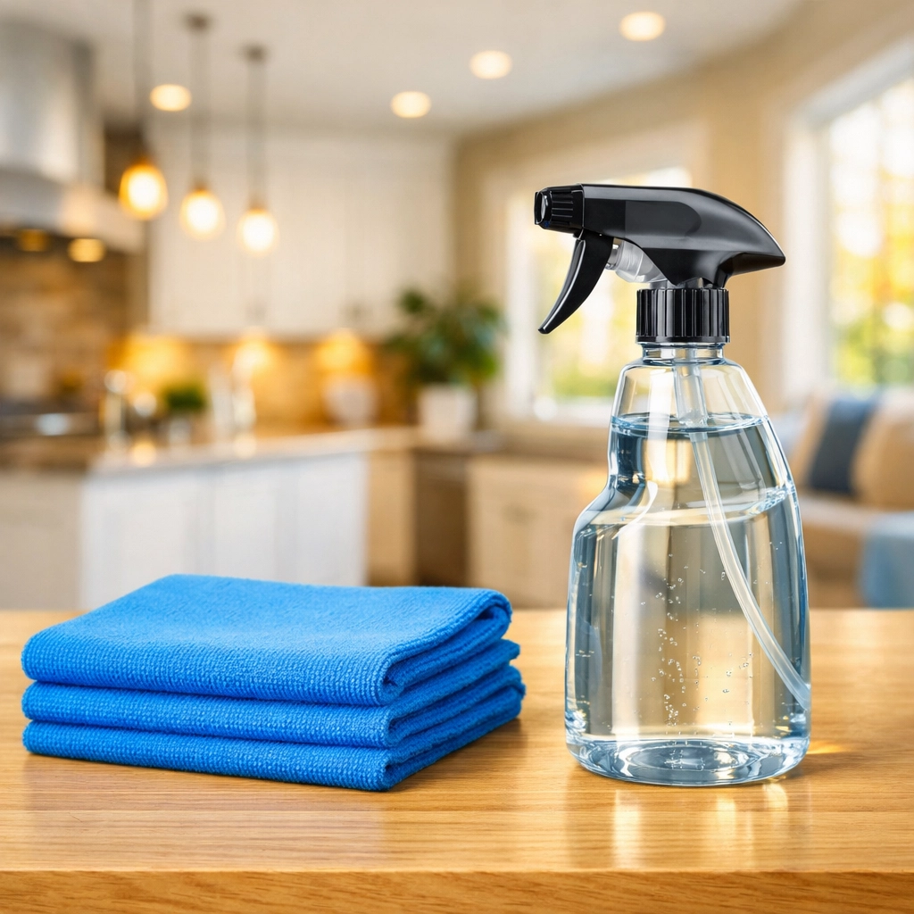 Eco-friendly residential cleaning supplies used for a thorough move-out cleaning Needham MA.