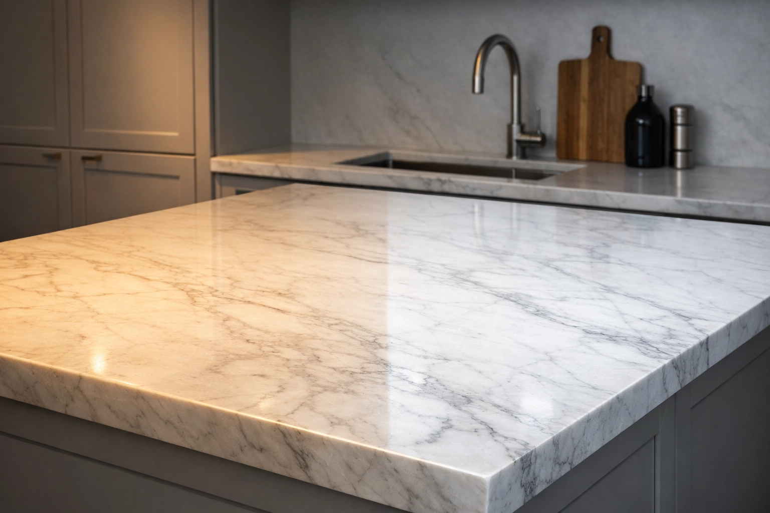 Différence de température de couleur LED entre blanc chaud et blanc naturel sur un comptoir.