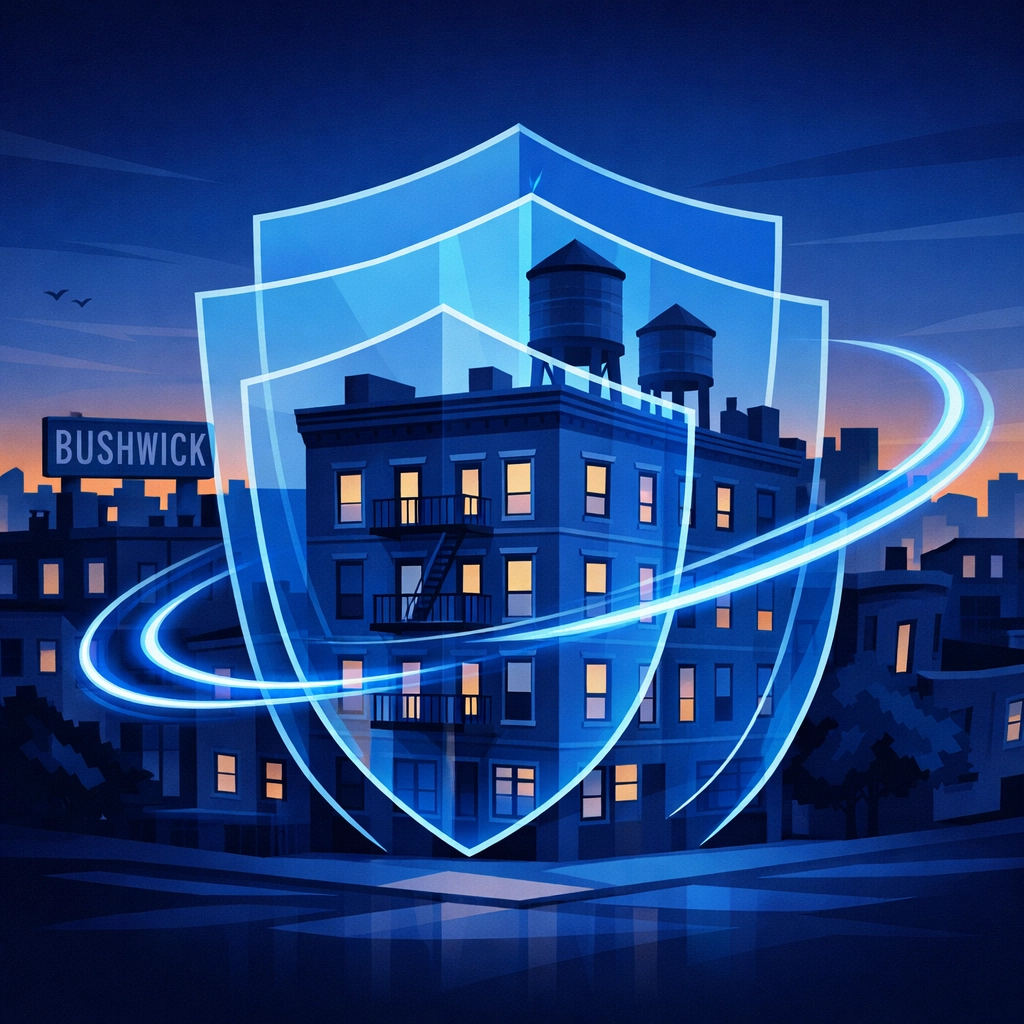 Modern Bushwick skyline representing proactive property management and HPD violation prevention.