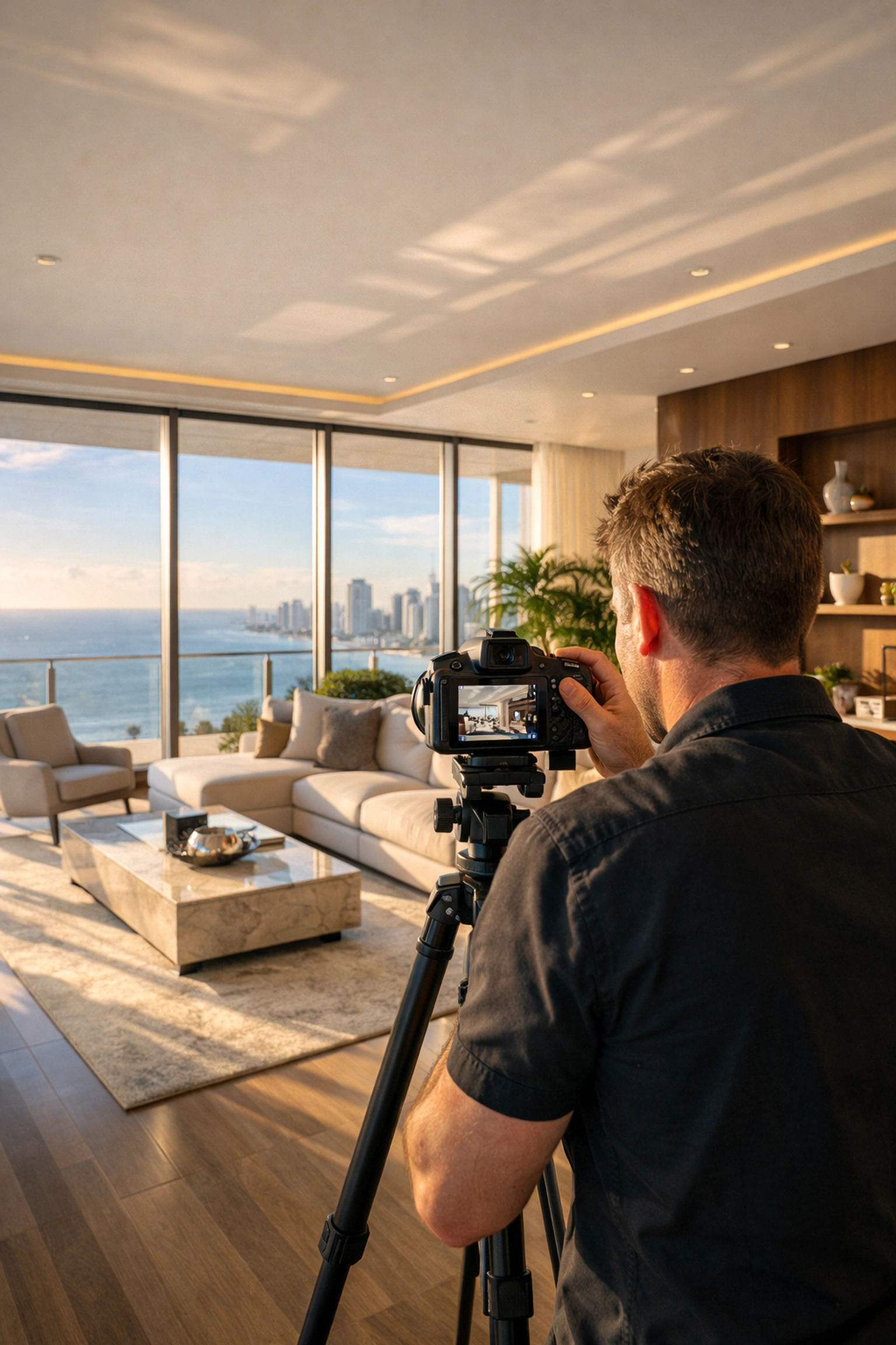 Professional real estate photographer capturing a luxury Miami interior to build a high-end photography portfolio.