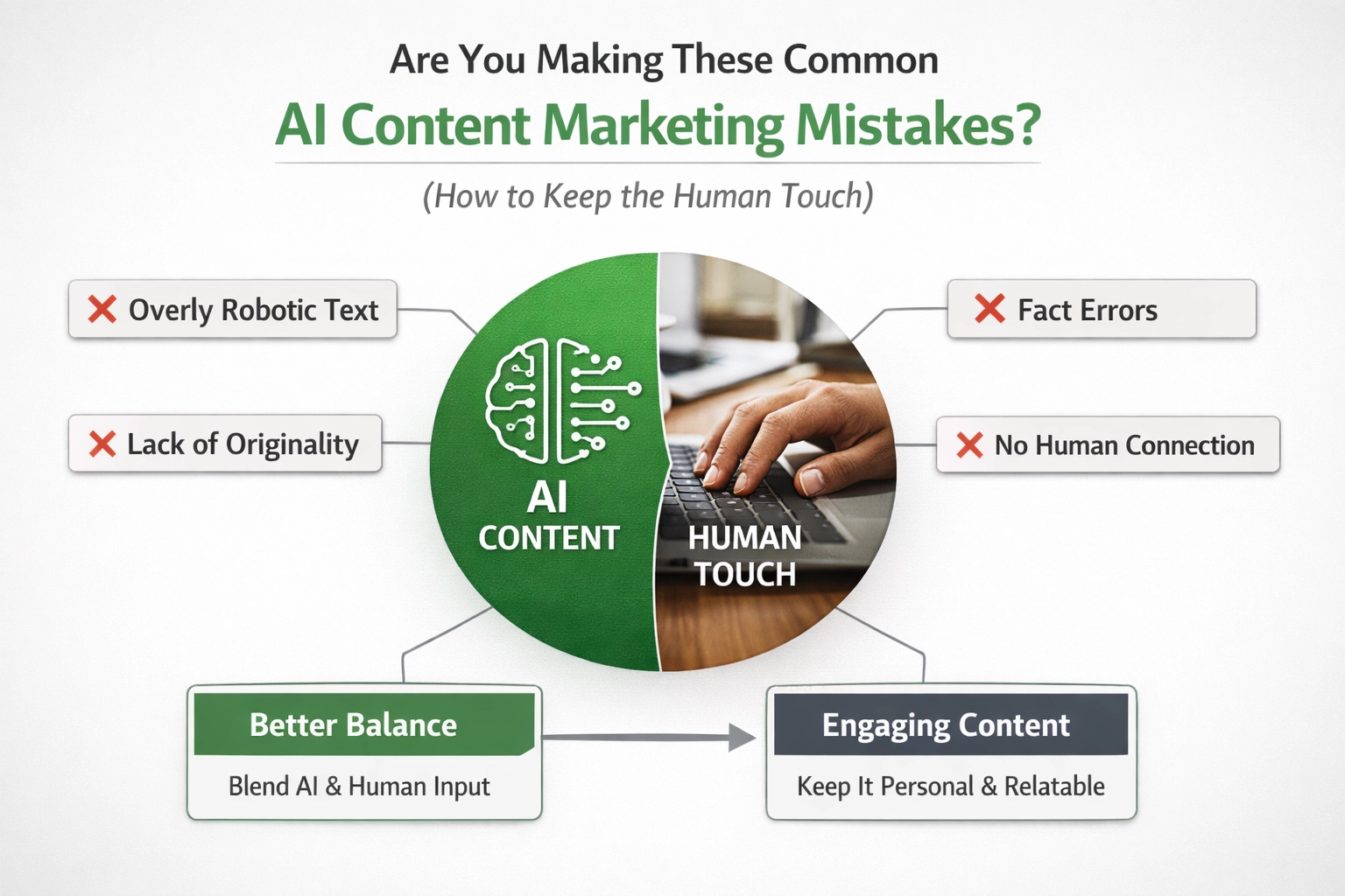 [HERO] Are You Making These Common AI Content Marketing Mistakes? (How to Keep the Human Touch)