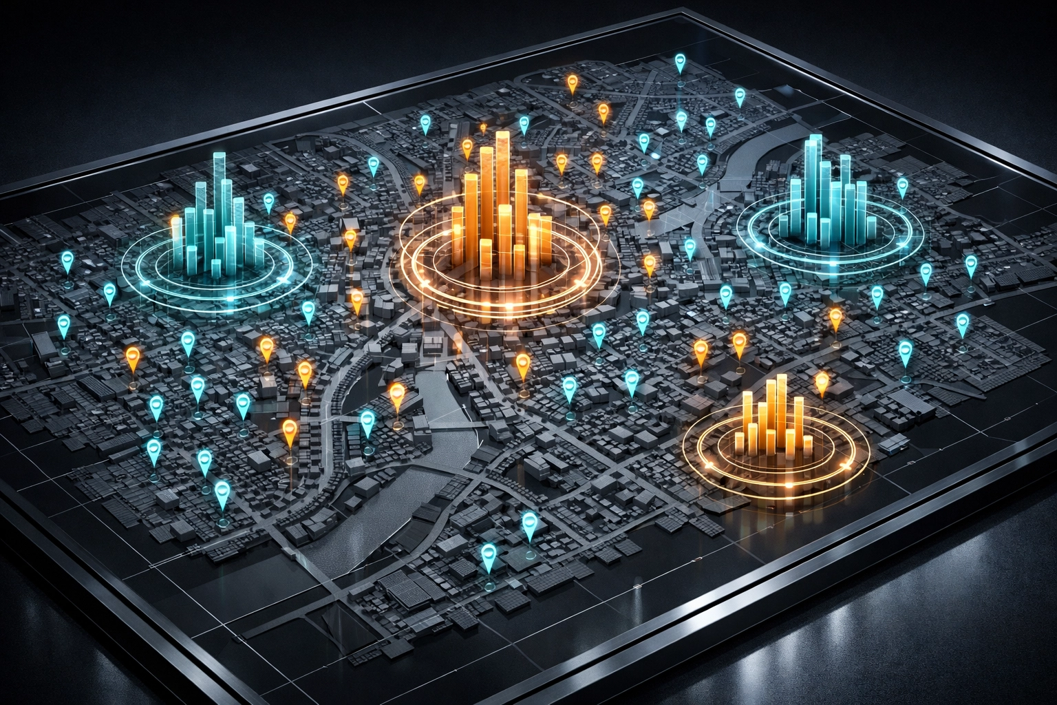 Digital map showing verified OOH sites and real-time performance analytics for brand campaigns.