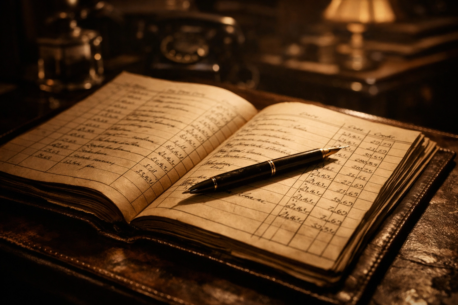 Investment ledger showing film portfolio financial planning and analysis