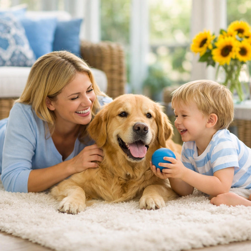 Happy family in a sanitized Lincoln sunroom, demonstrating the health benefits of regular deep cleaning in Lincoln.