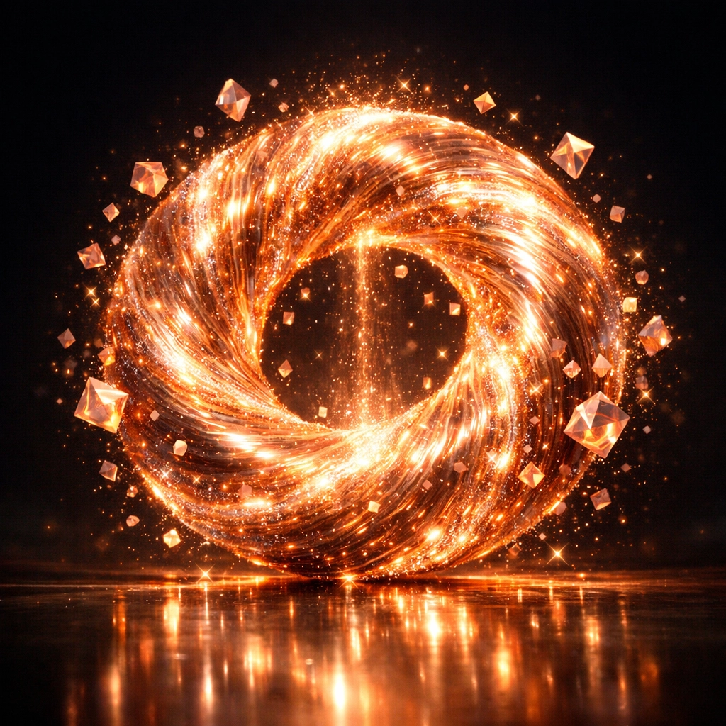 A radiant energy loop symbolizing the frequency of gratitude and emotional regulation to be a better parent.