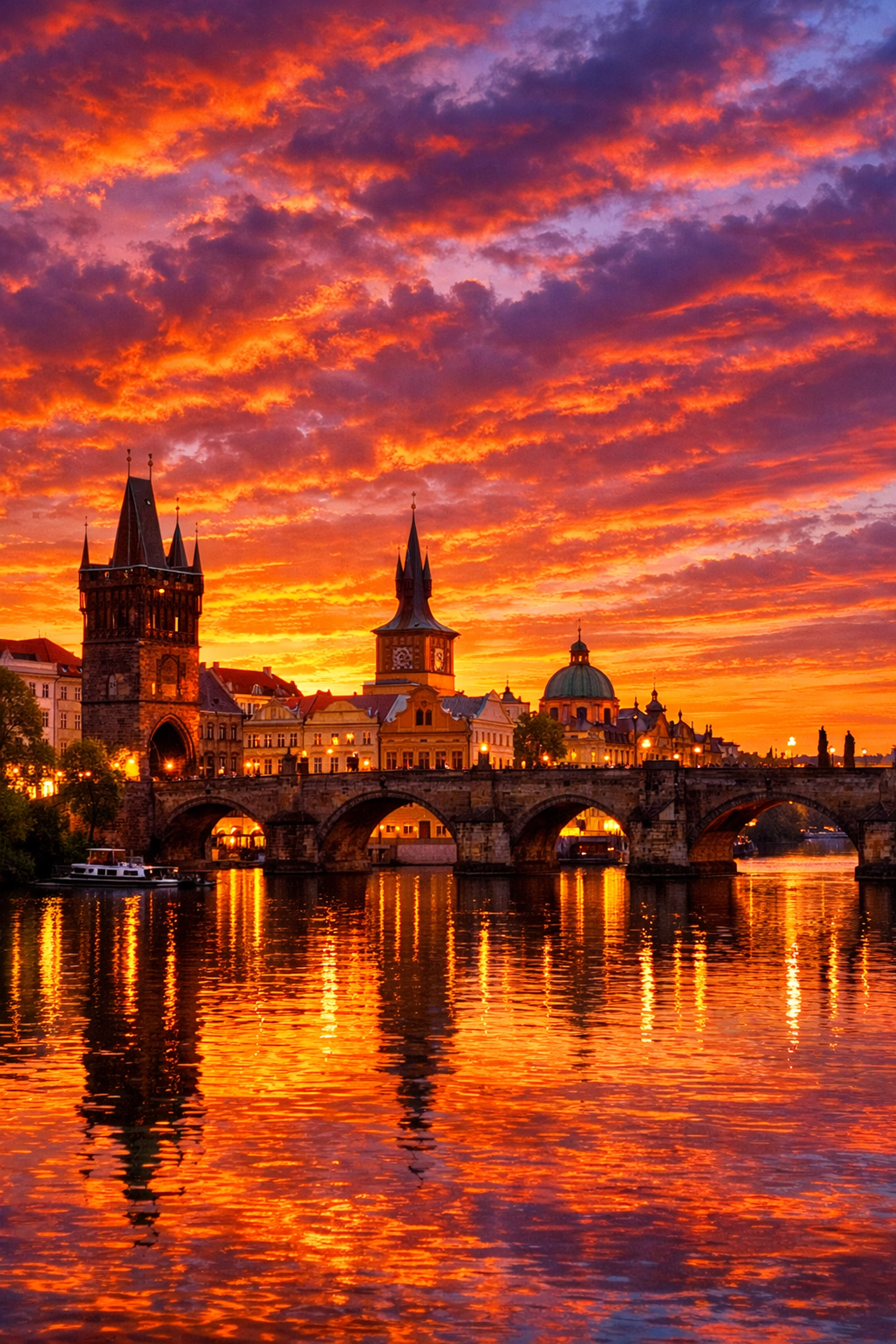 European city skyline at sunset perfect for affordable weekend city break getaway