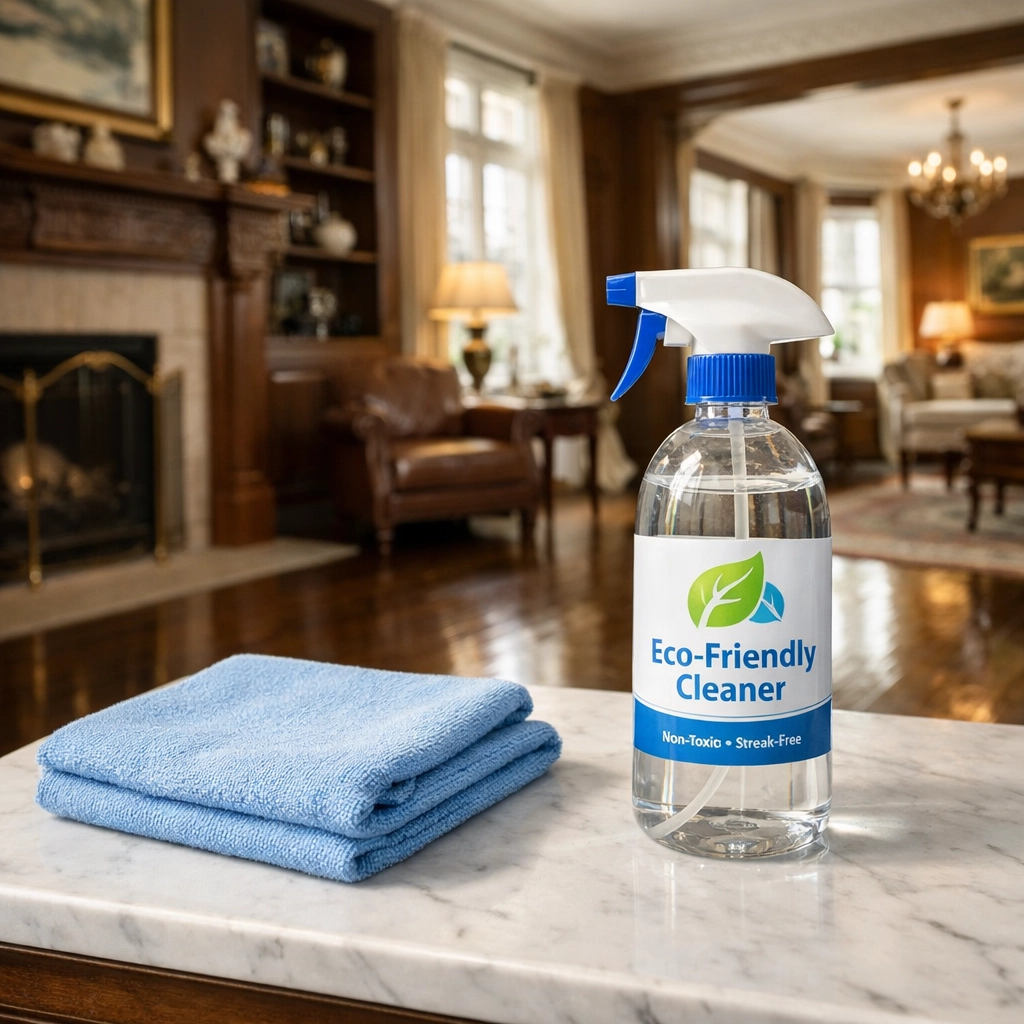 Historic Massachusetts living room cleaned by the best professional cleaners in Boston using green products.