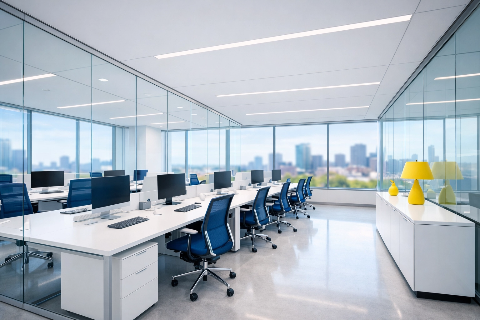 Pristine office cleaning in Cambridge MA for a tech startup workspace located near Kendall Square.