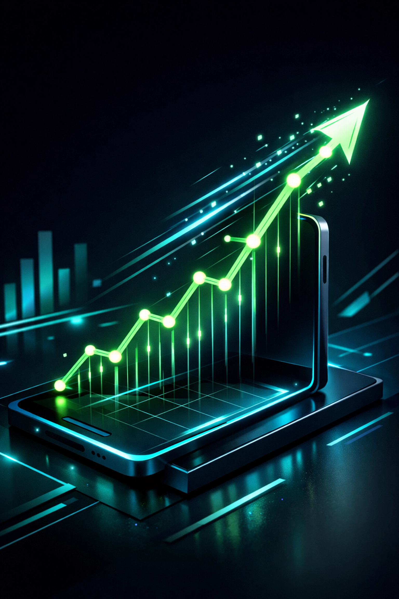 Mobile website performance and speed optimization graph showing improved results