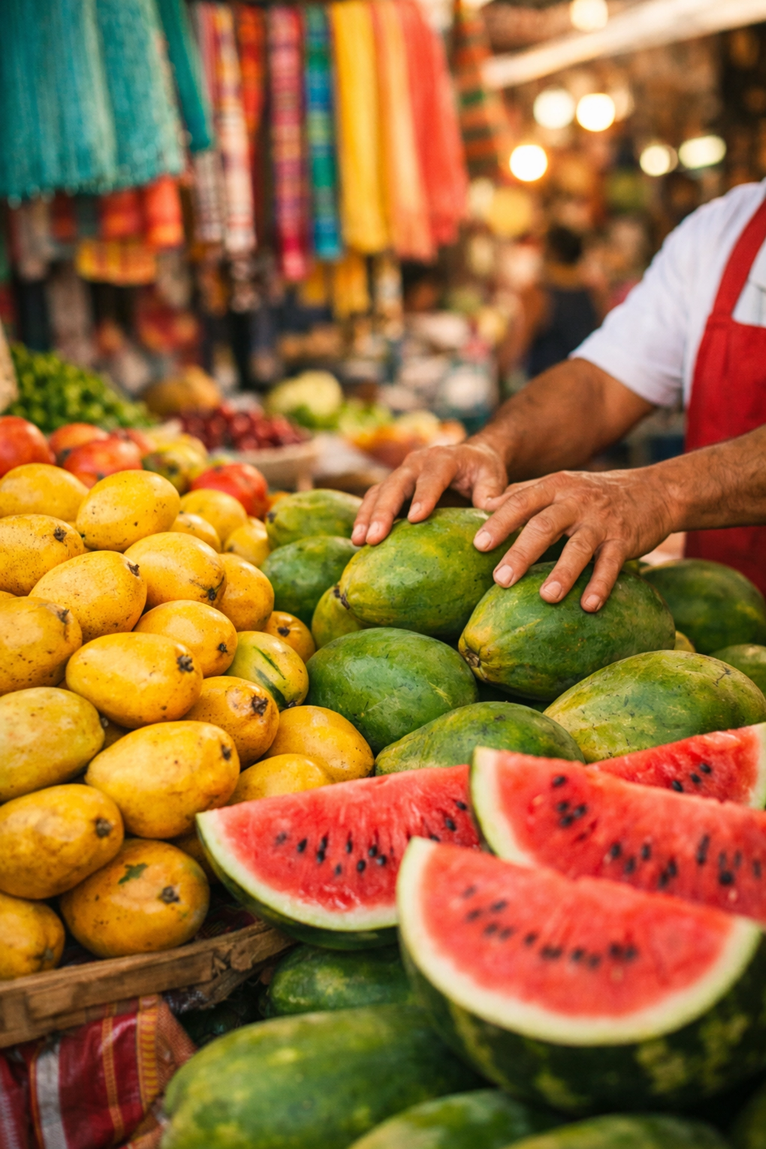 Fresh tropical fruit at local Puerto Vallarta market for monthly rental residents